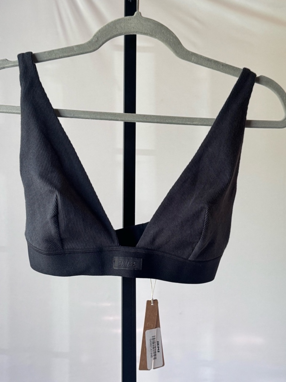 SKIMS Cotton Rib Plunge Bralette size large